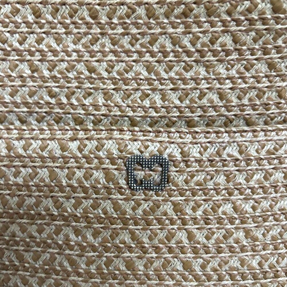 Eric Javits Vintage Squishee Shoulder Bag Woven Straw Chain Strap Tan Neutral - Picture 4 of 6